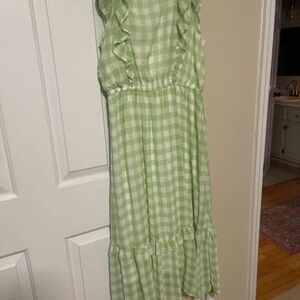 Green Checkered Kids Dress